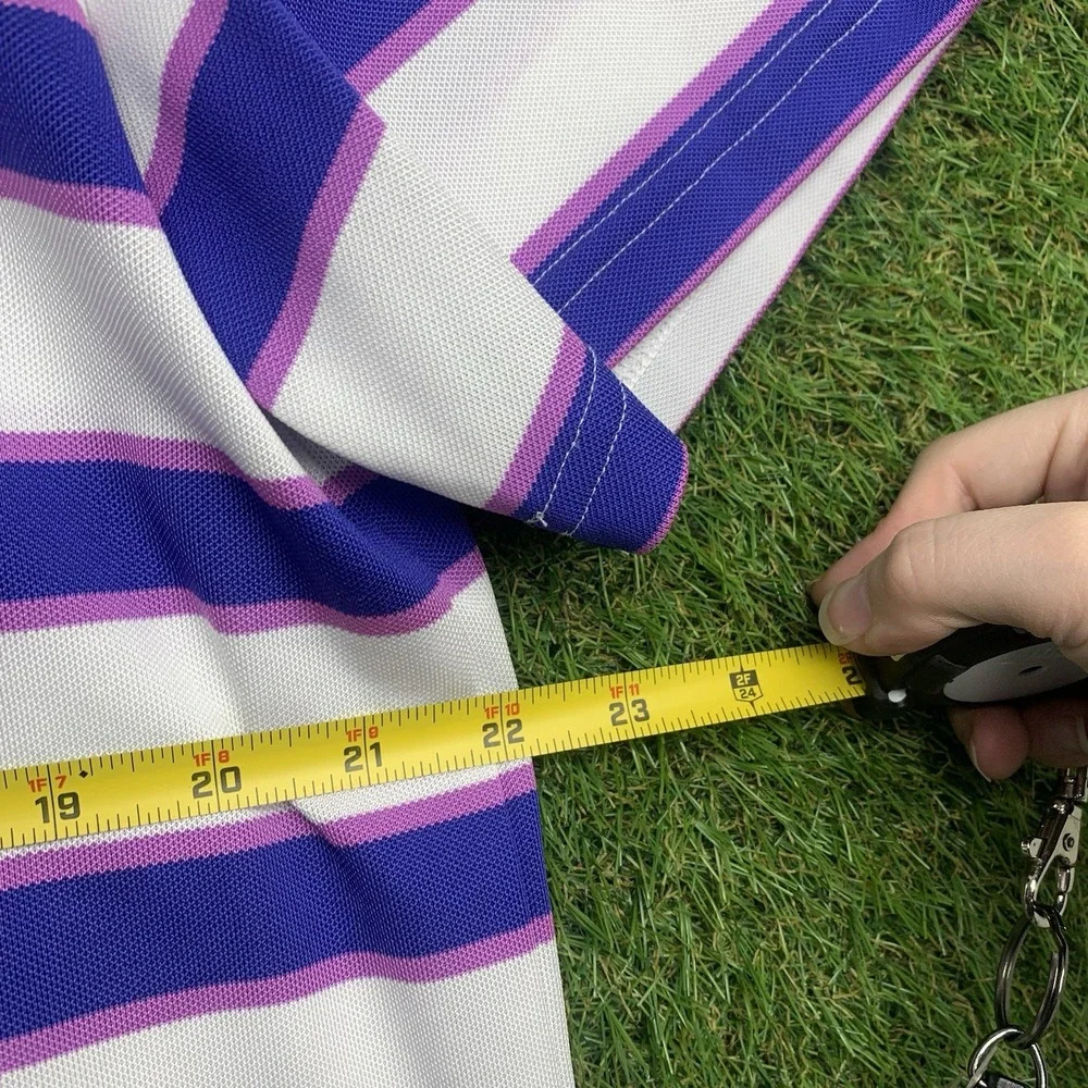 RLX Ralph Lauren Golf Polo Shirt Mens Medium Striped Athletic Sportswear Sport